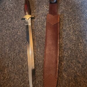 Source Unknown Silver Blade with Brown Sheath